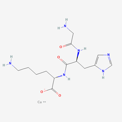 2D molecular structure of GHK-Cu, molecular formula C14H23CuN6O4+